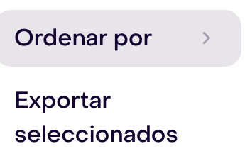 Detalle del menú de Audiencia con la opción Exportar seleccionados.